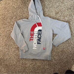 The North Face Sochi Olympics Light Gray Sweatshirt USA 
Red, White, Blue logo.